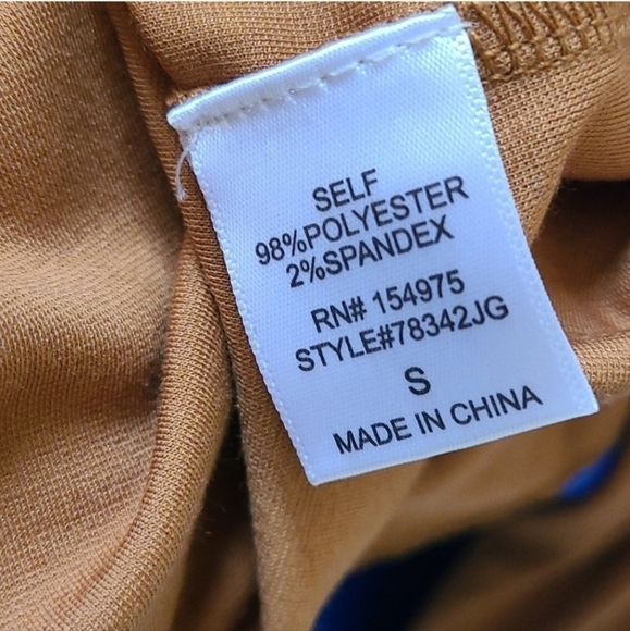 ESLEY Asymetrical Front opening Camel brown blazer Jacket Size Medium NWT - Picture 6 of 6